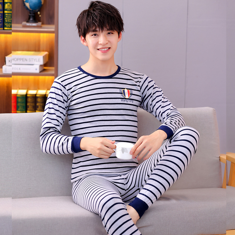 9-24 años de edad conjunto de ropa interior juvenil medio y grandes niños ropa de otoño pantalones largos traje suéter de algodón ropa interior térmica