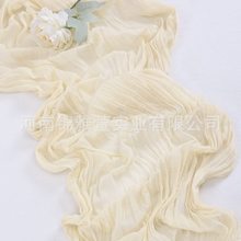 巴厘纱加厚芝士皱布桌旗欧式麻花桌布婚庆派对褶皱波西米亚风跨境