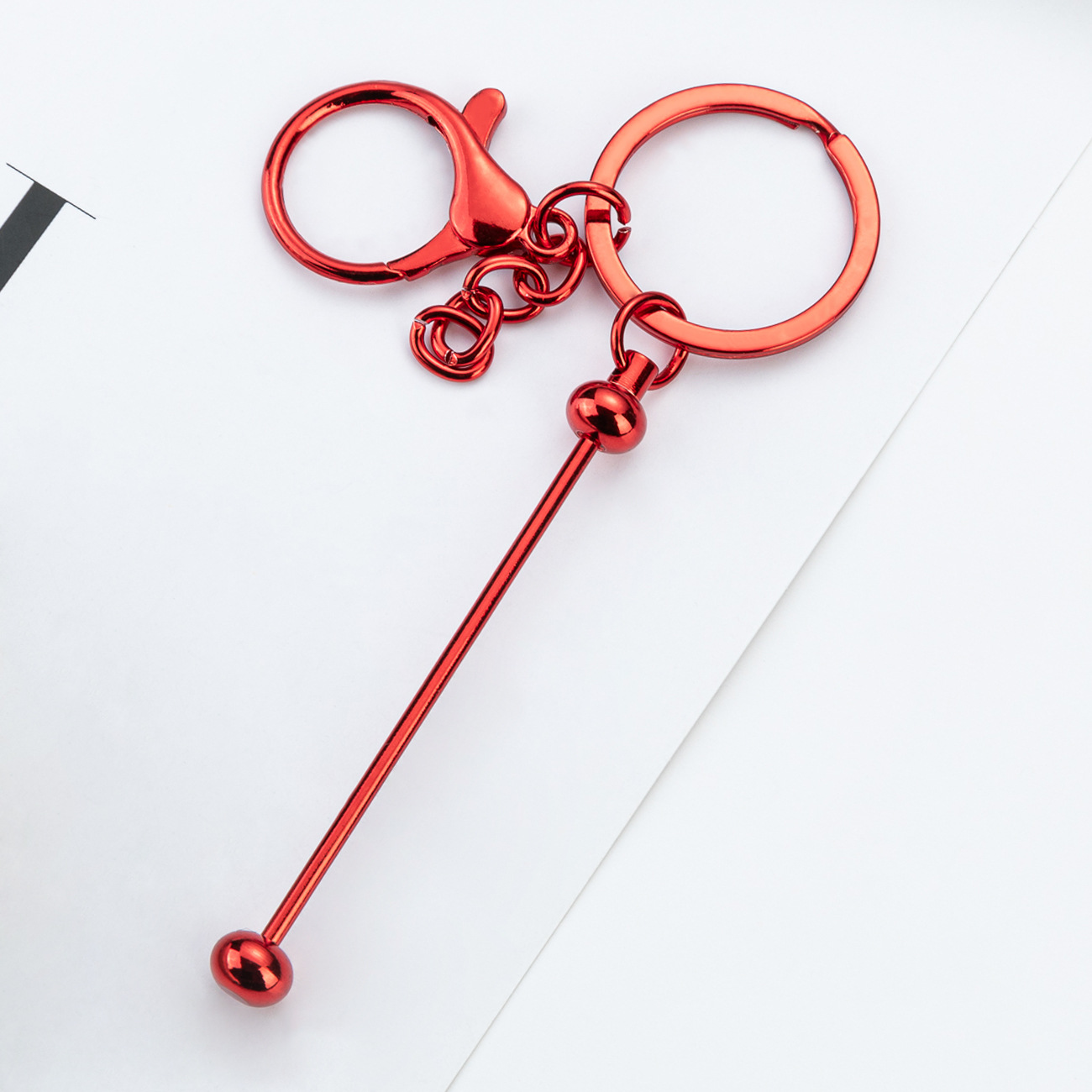 Transfronterizo DIY llavero de cuentas hecha a mano chapeado UV llavero de metal bolsos para parejas colgantes pequeños regalos al por mayor