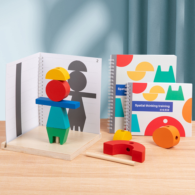 Perspectiva de proyección tridimensional para niños 3D bloques de construcción de espacio entrenamiento de pensamiento lógico matemáticas juguetes educativos