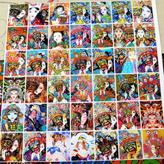 カスタマイズされたタンカ絵画コア卸売ザキラムファイブマスターグリーンタラビッグブラックデーオプション手描きゴールド塗装