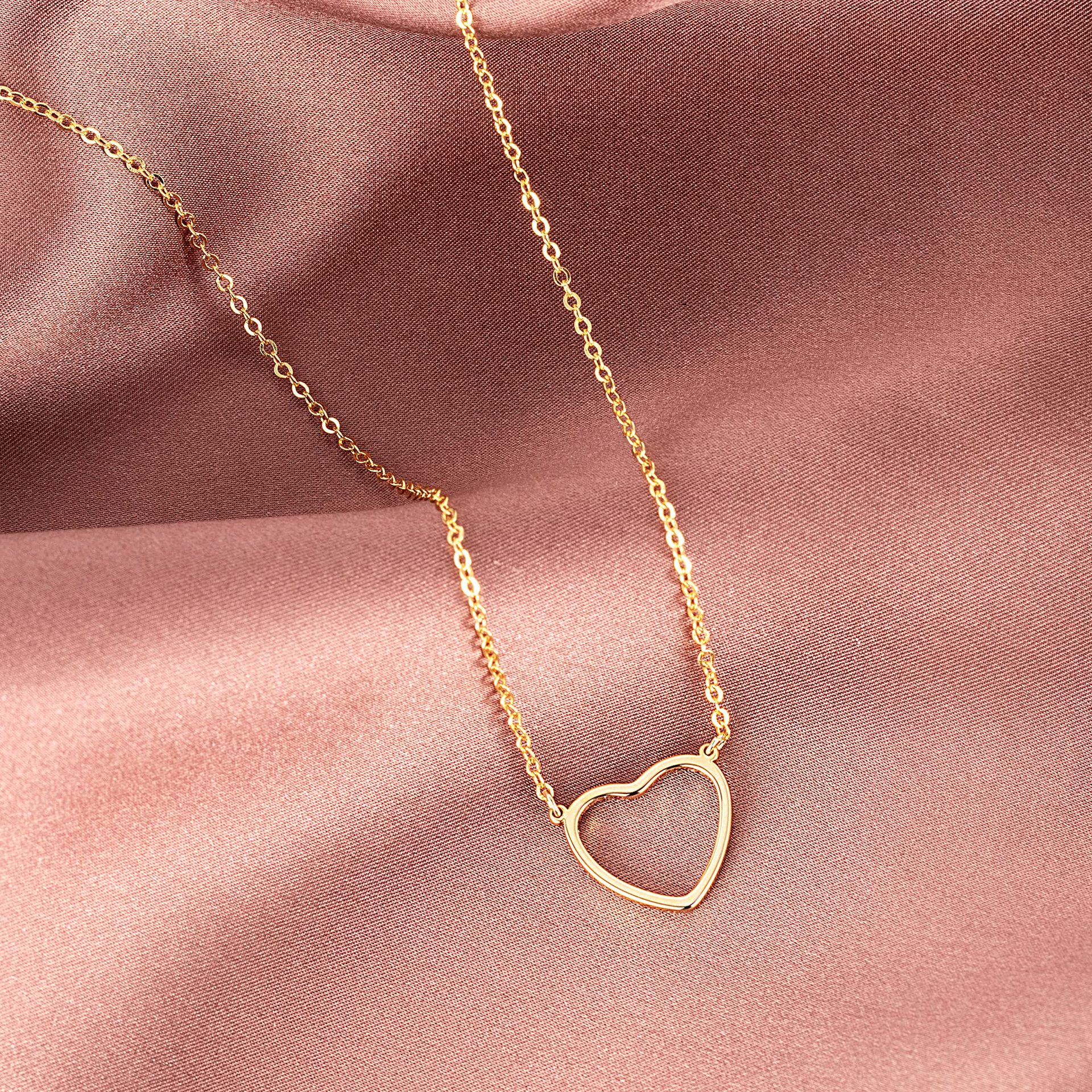 Heart Shape Pattern Simple Style Heart Shape Stainless Steel Titanium Steel Plating Necklace
