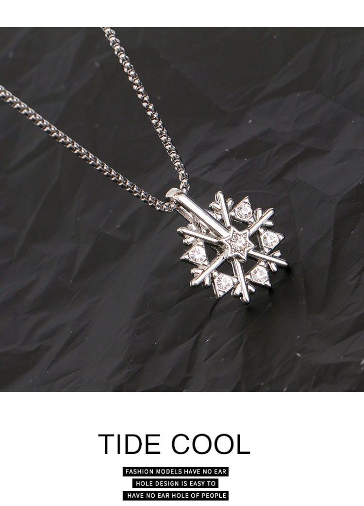 Streetwear Snowflake Alloy Titanium Steel Unisex Pendant Necklace display picture 1