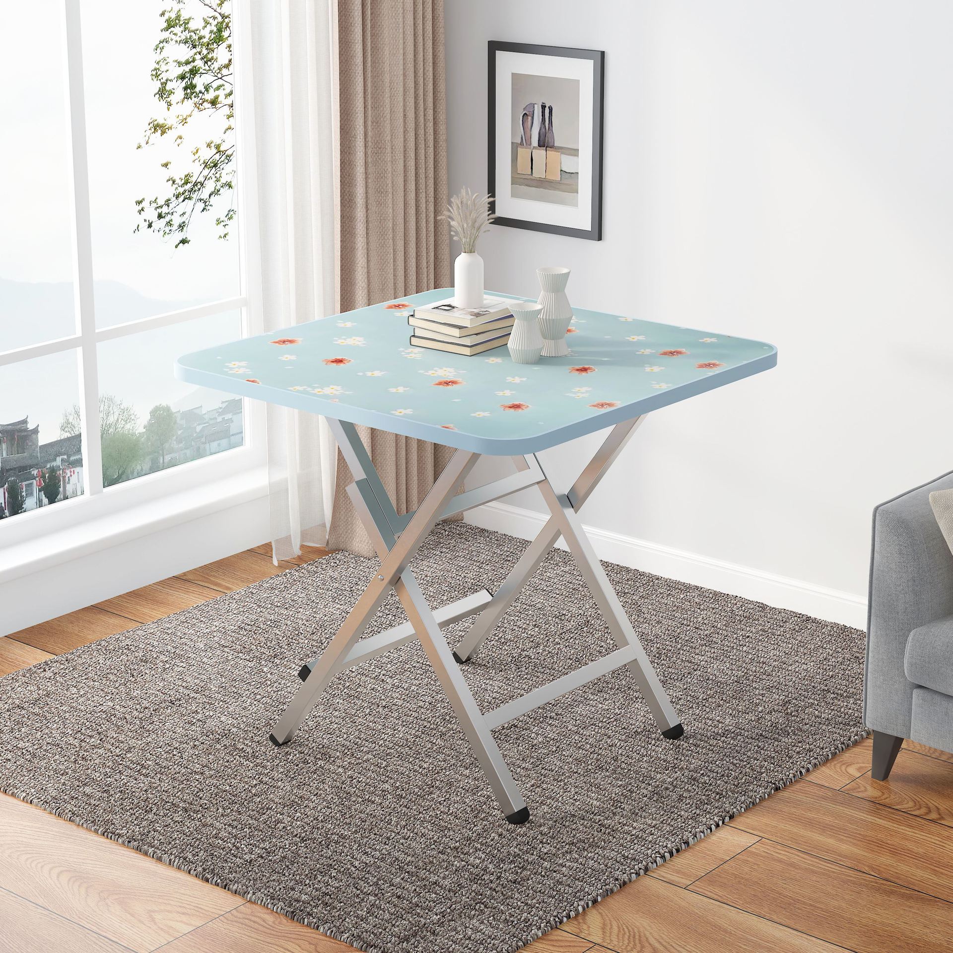 Mesa plegable alquiler de alquiler de mesa de comedor al aire libre portátil mesa de estand simple mesa de comedor casera mesa cuadrada