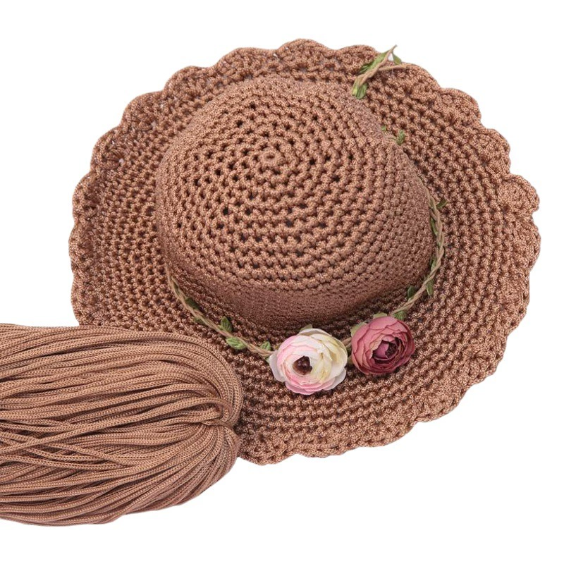 Среднетяжелая легкая пряжа из ледяного шелка с полым плетением для вязания шапок, весенних и летних подушек крючком, тонкозаплетная пряжа.