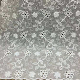梅花镂空刺绣花边 毛巾绣雪纺布激光牛奶丝机绣服装服饰配饰布料
