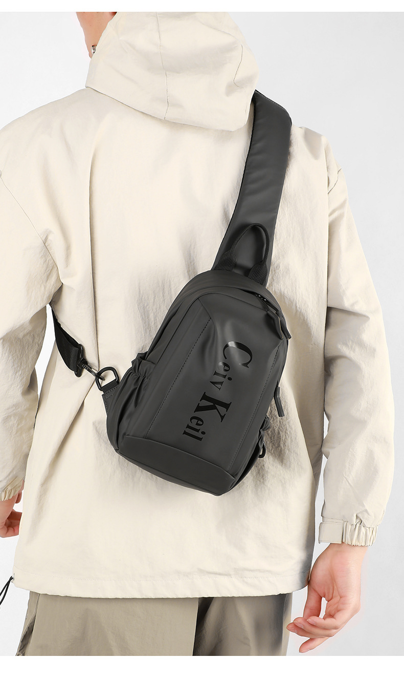 Cross-border waterproof bag, casual and fashionable crossbody bag, men's sports chest bag, multi-functional backpack, large-capacity single-shoulder bag undefined