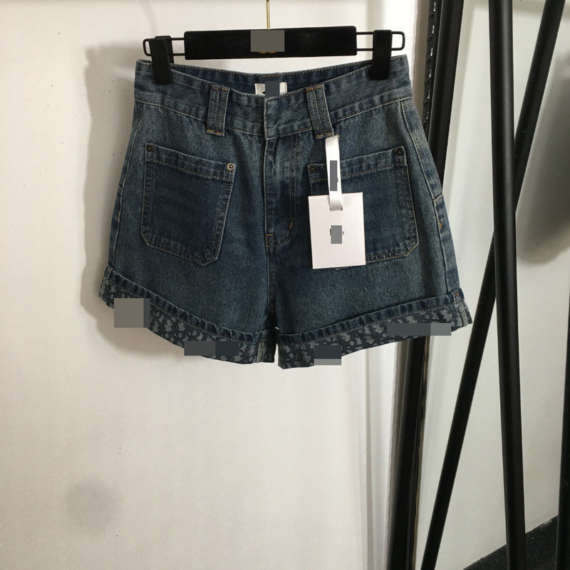 Nanyou ハイエンド婦人服 D*Jia 25 早春の新しいスタイルの老眼カールグラデーションコントラストカラー気質多用途デニムショートパンツ女性用|undefined