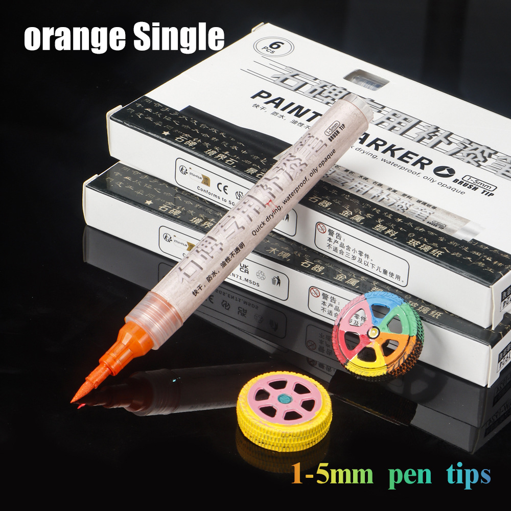 12 colores bolígrafo de pintura blando conjunto de cepillo aceitoso graffiti bolígrafo de pintura impermeable no desvanecido bolígrafo al por mayor