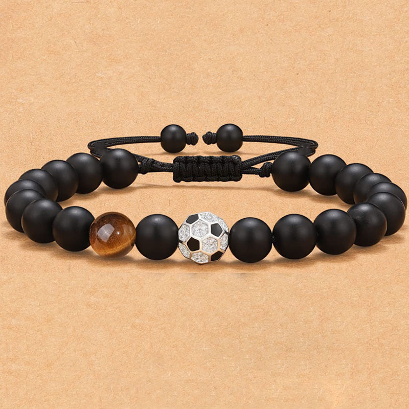 Obsidian Matte Braided Beaded Bracelet Men Tiger Eye Volcanic_voghion.com