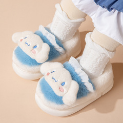 Sanrio children's bag heel cotton slippers autumn and winter girls' cute princess indoor big-eared dog parent-child plush slippers for men