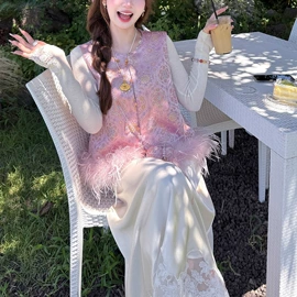 时尚休闲套装;连衣裙;女式针织衫