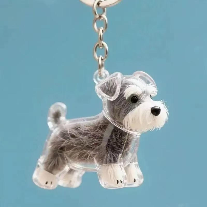 人気の透明でかわいい子犬の毛皮収納ボックスペンダント、高価値バッグペンダント、カプセル記念コレクションペンダント|undefined