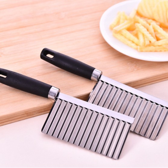 Multi-Función de cortador de verduras ondulado cortador de patata de acero inoxidable cortador de tira de patatas fritas cuchillo
