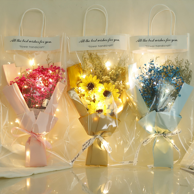 Sanba diosa Festival jabón flor bolsa de mano de cielo estrellado flor seca ramo eterno regalo para niños y niñas esposa