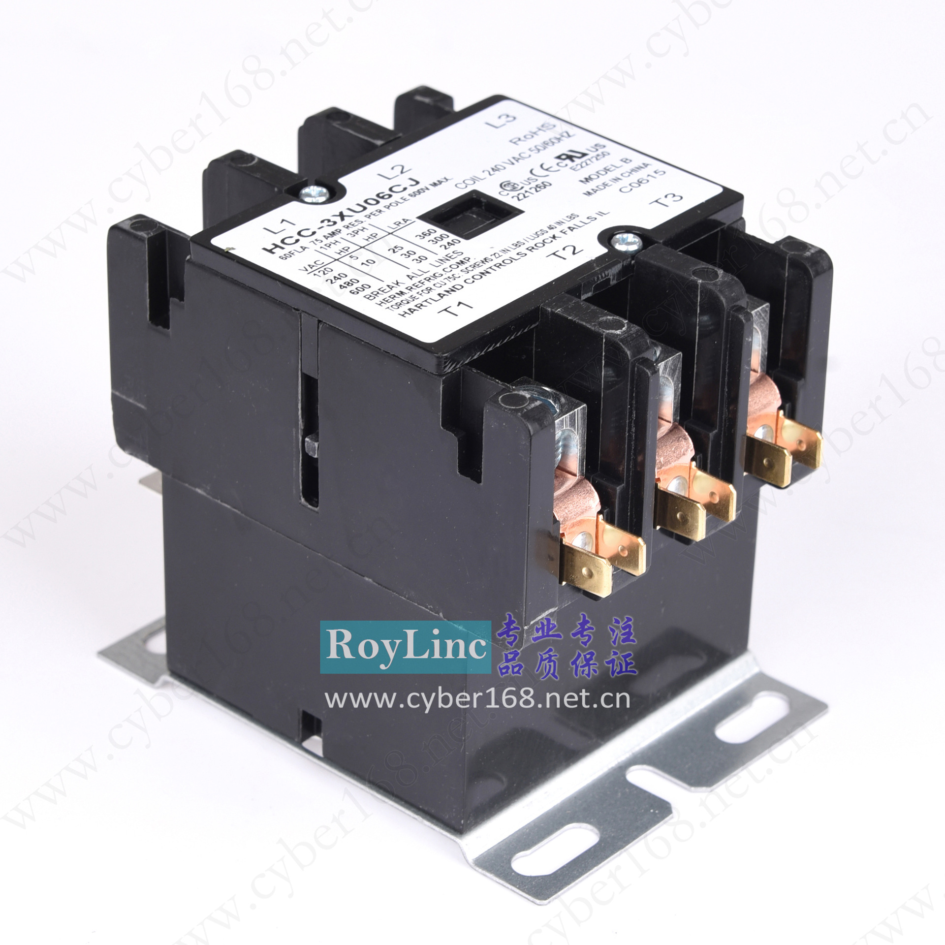 208V/240V 60A HCC-3XU06CJ 锅炉空调工控设备美式三相交流接触器