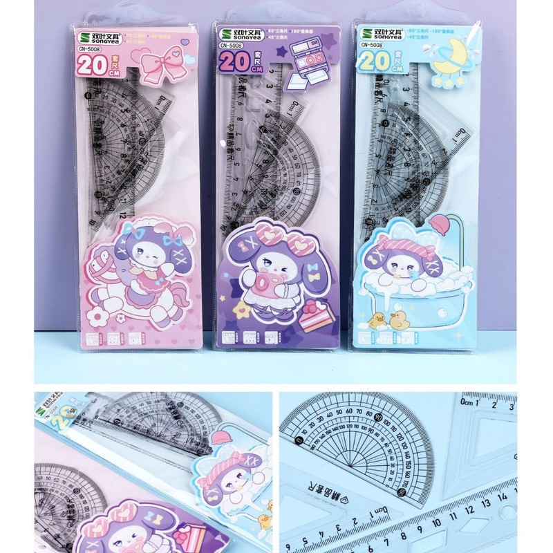 工場卸売新しいクリエイティブ透明定規学生定規三角プレート試験絵画 4 ピース定規卸売|undefined