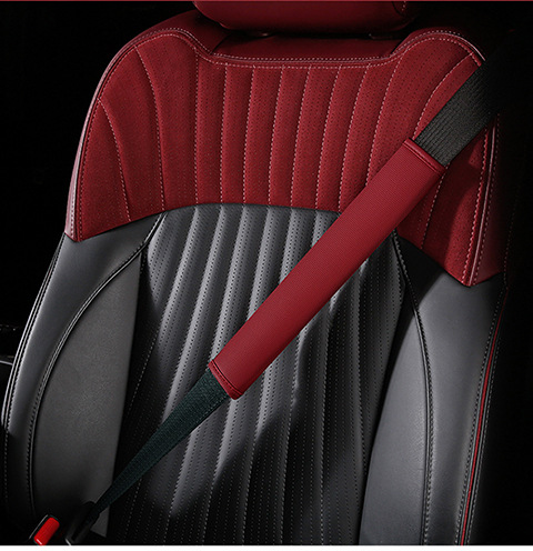 Car Anti-Wear Car Shoulder Straps Car Interior Accessories Seat Belt Shoulder Pads Four-Season Universal Nappa Leather Protective Cover
