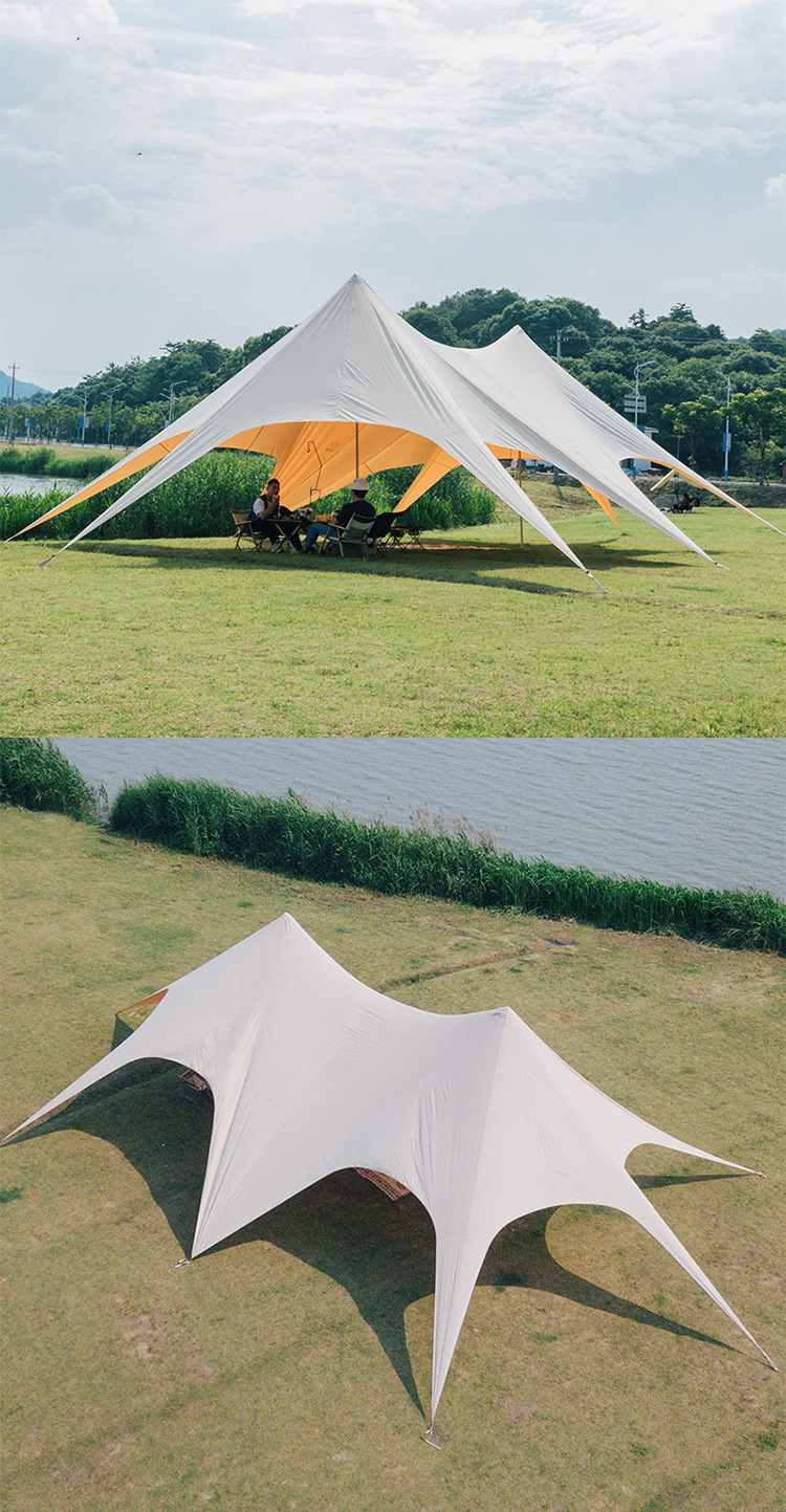 Outdoor Thickened Wanzong Mountain Super Large Three Peaks Tent Camping Dome Sky Curtain Octopus Single and Twin Peaks Lotus Flower Sky Curtain