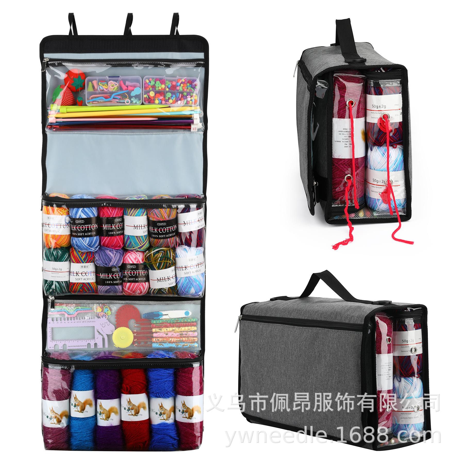 Pean 2022 new pattern suspension fold Storage bag grey 600D oxford dustproof Storage bag EB060