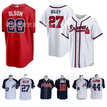 MLB亚特兰大Braves勇士队99#STRIDER刺绣棒球服27#RILEY现货