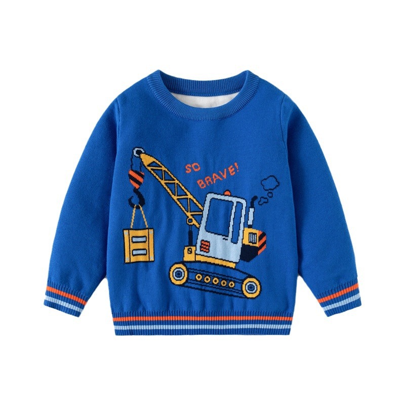 Nuovi vestiti autunno e inverno 2024, maglione lavorato a maglia con base in filo di cotone a doppio strato per ragazzi, macchina per appendere i bambini_voghion.com