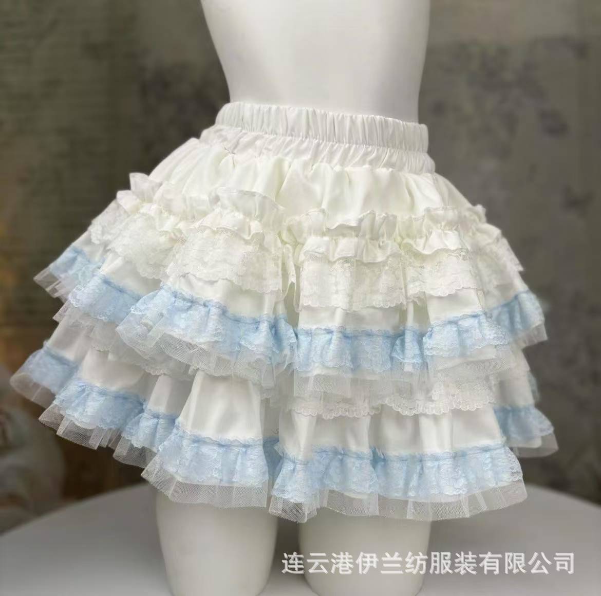 Sweet White Lace Puff Cake Half Skirt, High-Waist Slimming Cosplay Ballet Style — detail image 2