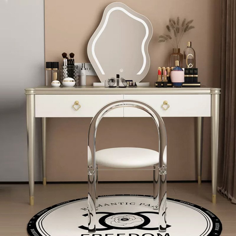 샴페인 골드 + 페인트 100 화장대 + 거울 + 스툴