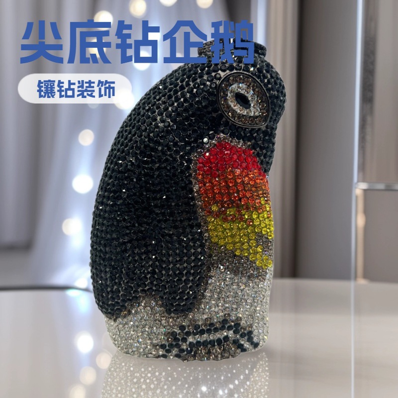 Stone clutch pingüino estilo bolso de cena de diamantes bolso de mano hueco bolso de fiesta europea y americana reunión anual bolso de mujer