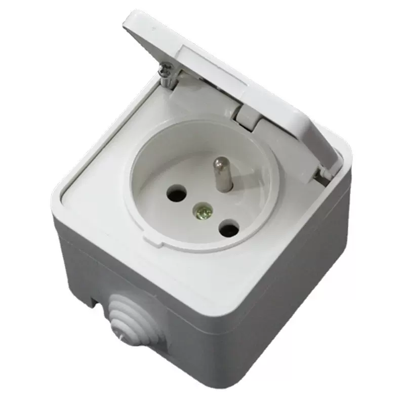 法国机柜电箱防水插座 法式防潮插座 IP55法式防水插座