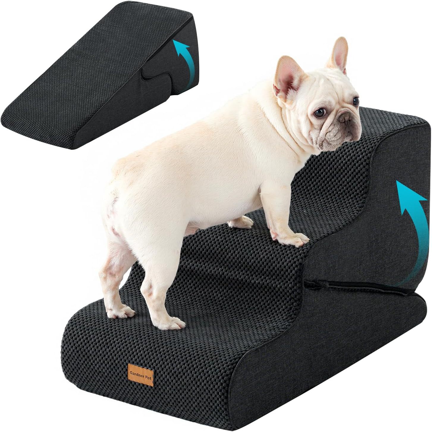 Escalera de esponja comprimida para mascotas desmontable y desmontable, escalera para perros mayores, escalera para perros de tamaño medio, escalera para dormir