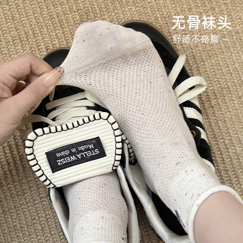 カールソックス レディース 綿ソックス 夏用 薄手 ミッドカーフソックス 吸汗消臭 インボウノット 万能学生パイルソックス|undefined
