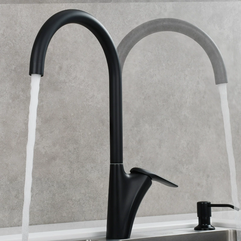 Copper hot and cold kitchen faucet bowls can rotate the faucet, house washing pot, wash basin, wash pool pool water faucet
