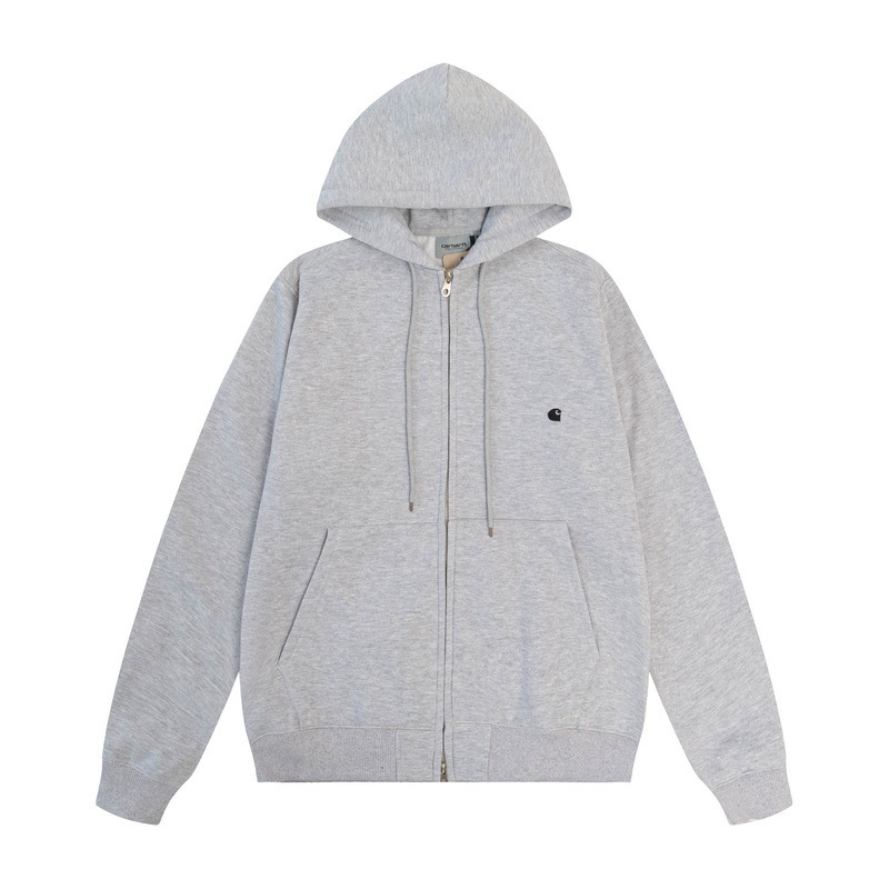 수정 판 CARHATT CARHART 수 놓은 작은 라벨 후드 스웨터 가을과 겨울 간단한 스크래치 헤어 두꺼운 재킷 남성과 여성