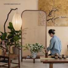 严选屏风宋代美学客厅茶室禅意实木隔断中式入户正对门遮挡置物架