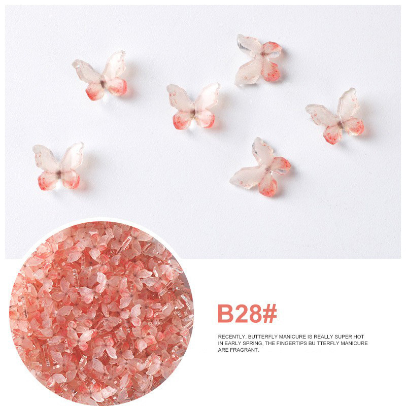 Acrílico mariposa resina tridimensional accesorios de uñas accesorios de flores plástico transparente uñas hechas a mano material DIY image 35