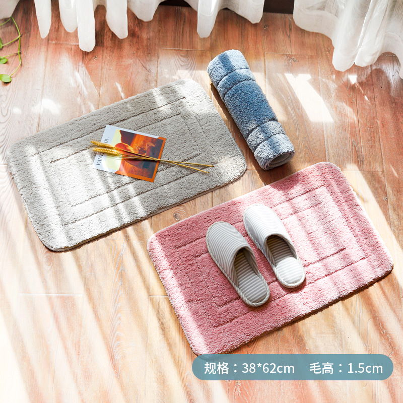 Xieyi Multi-Style Bathroom Anti-Slip Mat Household Chenille Floor Mat Printed Floor Mat Water Absorption Non-Falling Hair PVC Pad 