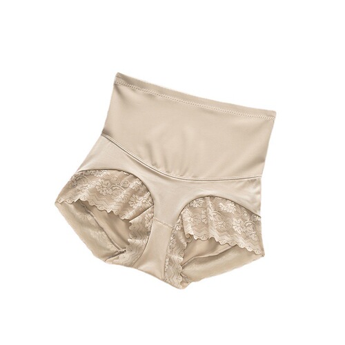 Xia Gu Nai's same style high-waisted lace breathable anti-bacterial bottom crotch shaping lace mid-waist tummy-slimming butt-lifting body pants
