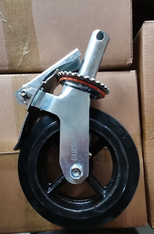 6inch 8inch 耐荷重ユニバーサルホイール、スキャットルキャスター、移動式足場ホイール、ブレーキ付きユニバーサルゴムホイール、耐荷重ローラー|undefined