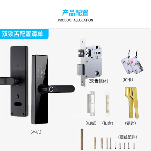 Cross-border overseas exclusive eight-language indoor door graffiti WiFi smart fingerprint lock password IC card key unlocking