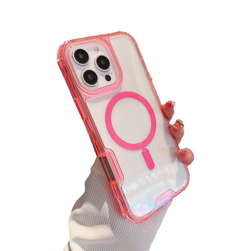 Magsafe Magnet Case Transparente Aplicable IP16 Promax Case Delgada Segunda Generación Colorido 3 - en - 1 Resistente a Caídas