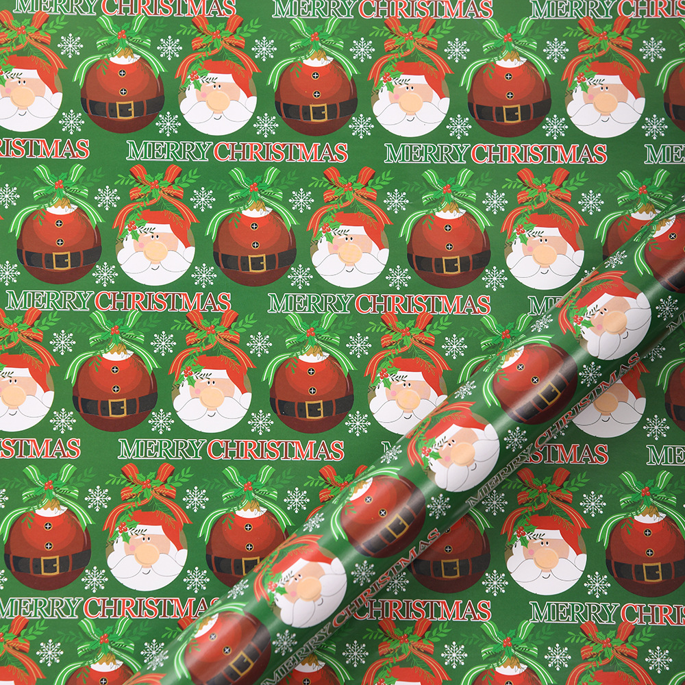Venta caliente transfronteriza 80g papel de cobre impresión de Navidad papel de embalaje de regalo de Navidad de bricolaje fabricante de papel de embalaje de regalo al por mayor