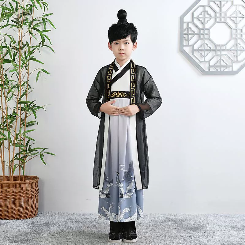 Новая детская одежда Госюэ Ханьфу для начальных и средних школ династии Сун Треххарактерная сутра, одежда для выступлений на церемонии открытия, Студенческая одежда в китайском стиле