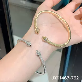 锤形微镶锆石开口手镯锆石首饰气质手环轻奢百搭跨境欧美首饰批发