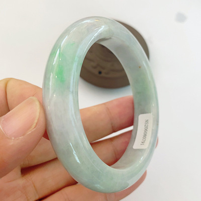 Emerald pit Ice waxy kind Ziyang Three-color characteristic Jade bracelet wholesale testing certificate