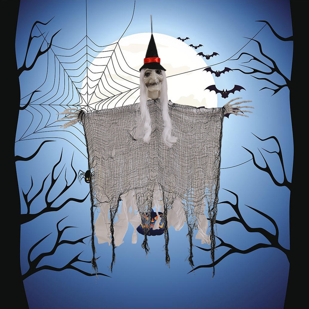 Halloween transfronterizo Colgando fantasmas, casa encantada, sala de escape, decoración de escenas, accesorios, decoración de calavera, fantasmas colgantes, engañosos y aterradores
