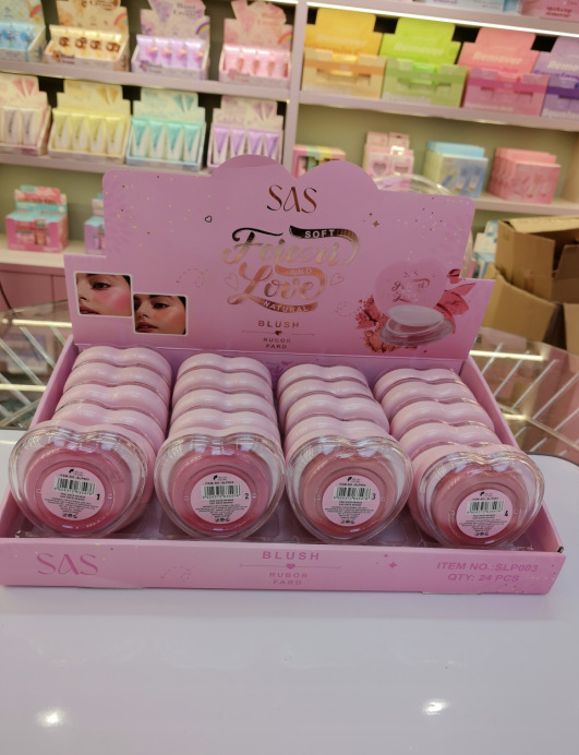 (caja de exhibición) SAS Cosmetic Transfronterizo Color especial Blush Powder 24 piezas en una caja SLP003
