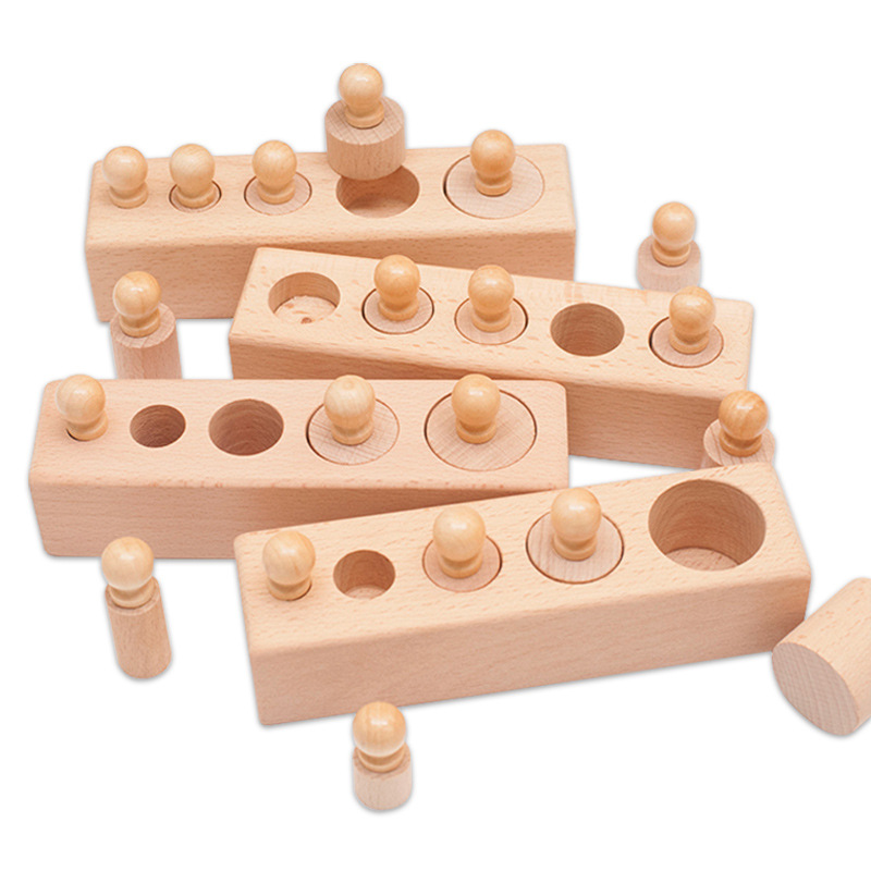 Children's Teaching Aids Montessori Early Education Educational Intelligence Development Toys2-3-4-5 Years Old Wooden Socket Cylinder Boys And Girls