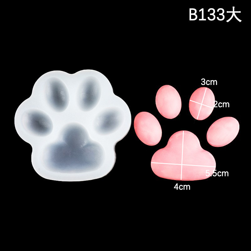 Grande y pequeño gato garra silicona molde fondant pastel DIY chocolate galleta decoración molde epoxi refrigerador etiqueta herramienta molde