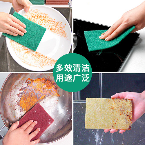 Household scouring pad, kitchen rust and decontamination cleaning cloth, thickened sand-containing pot scrubber, large dishwashing towel, rag wholesale